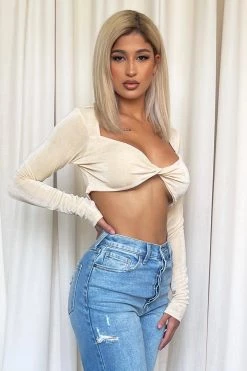 Honeybum Sale Tops Get My Way Long Sleeve Crop Top