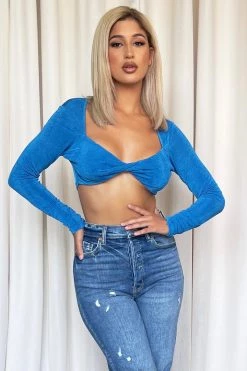 Honeybum SALE Get My Way Long Sleeve Crop Top
