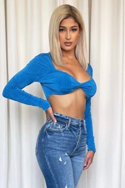 Honeybum SALE Get My Way Long Sleeve Crop Top