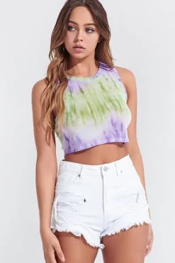 Honeybum SALE Hot Mesh Tie Dye Crop Top
